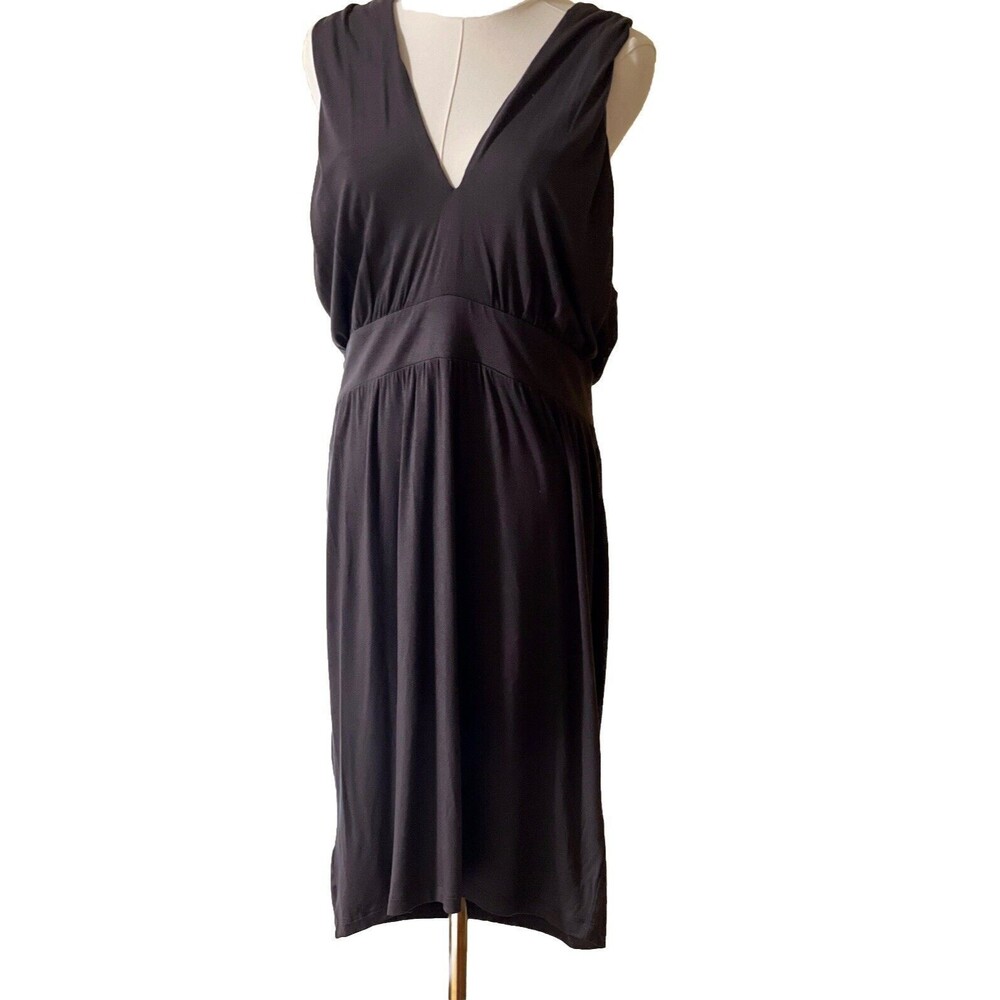 Ann Taylor Loft NWT Dress Large Brown Halter Keyhole Back Deep V Neck Sexy Flirt